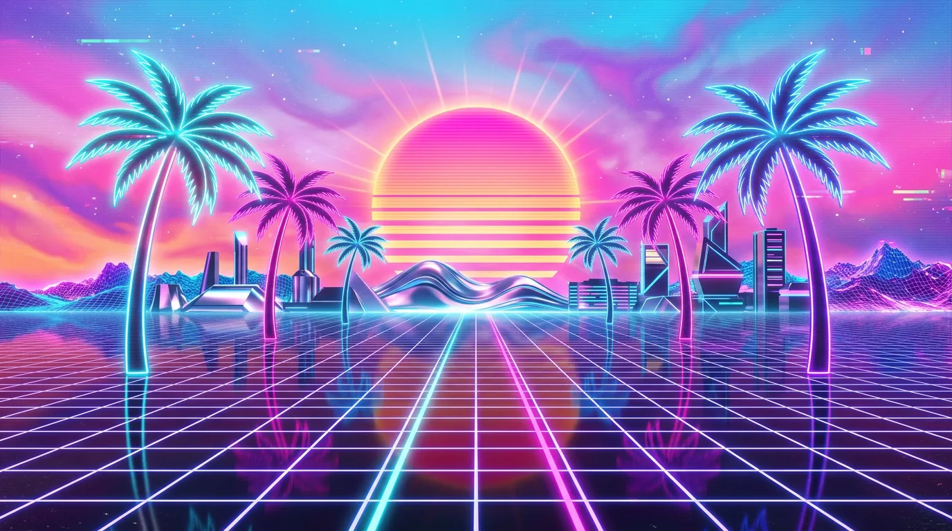 Vaporwave арт из фото - неоновый ретро-стиль за 1 клик