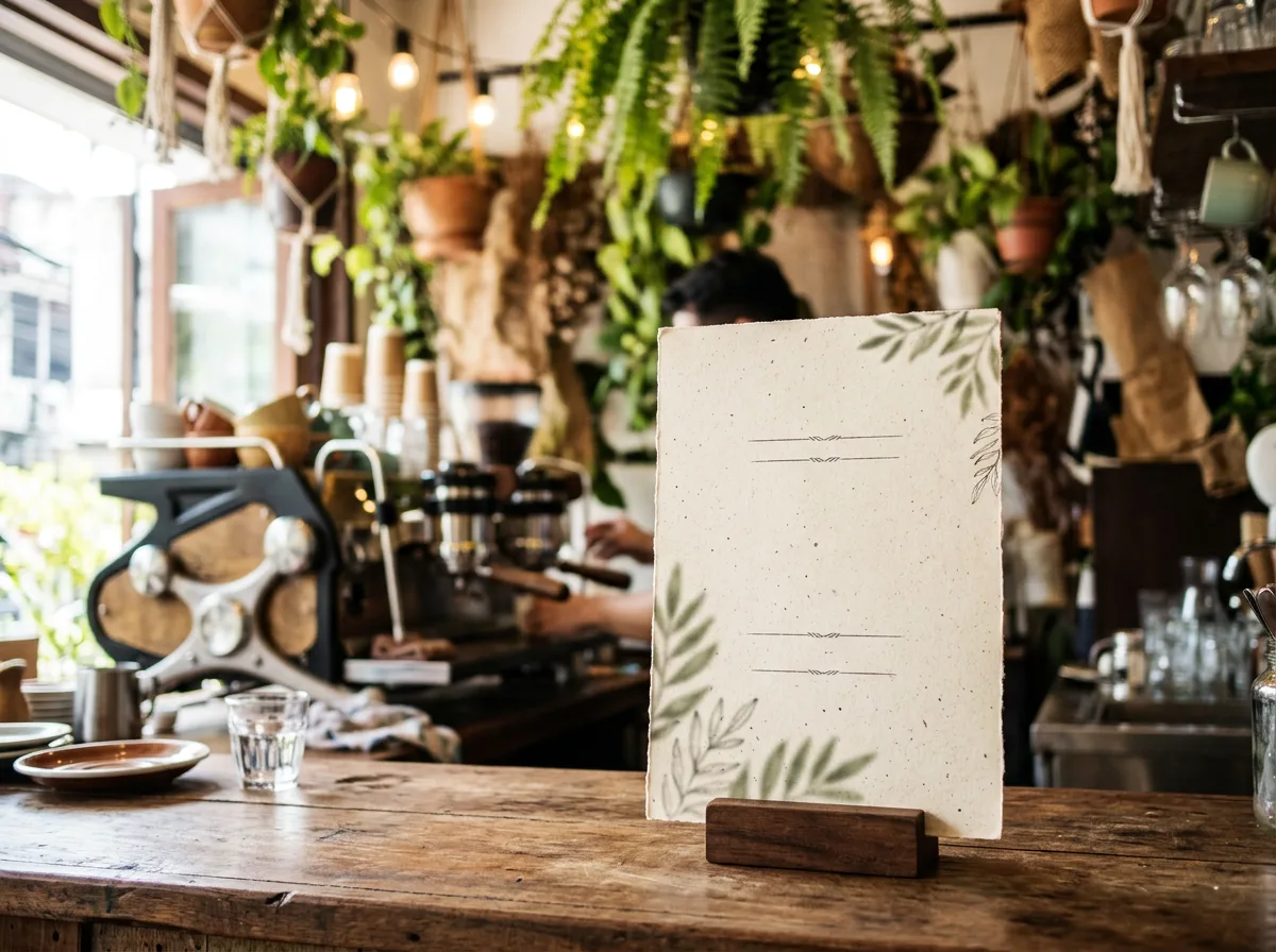 онлайн меню для кафе на стойке кофейни